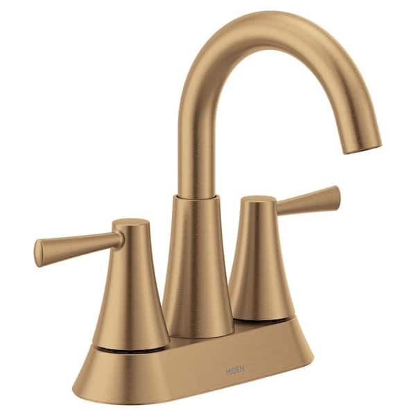 MOEN Ronan 4 in. Centerset 2-Handle Bathroom Faucet in Bronzed Gold