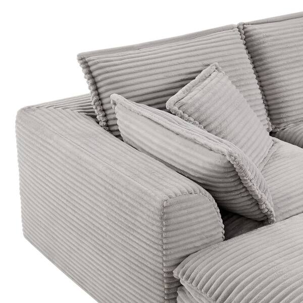 Nestfair 142 in. W Fully Compressed U-Shaped Corduroy Modular