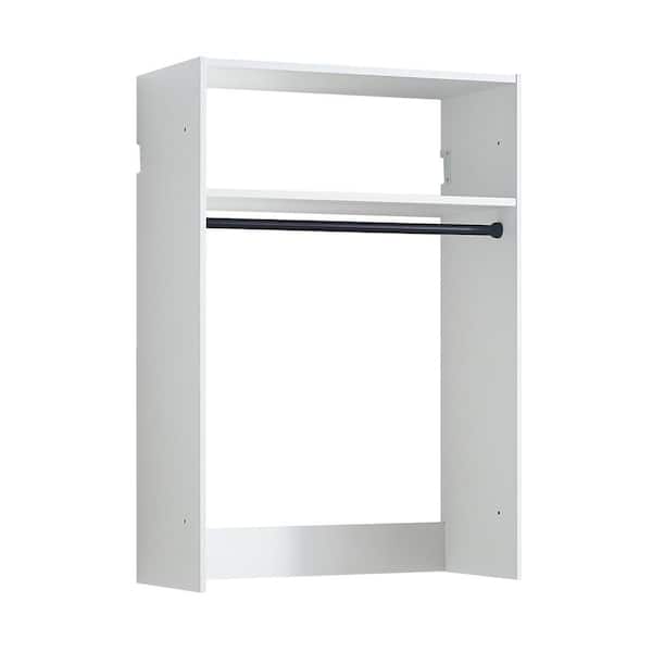Devi Series 31.5-31.5 in. W White Wall Mount Single-Hanging 1-Shelf Wood Closet System