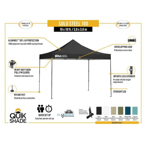 Solo100 10 ft. x 10 ft. Khaki Straight Leg Canopy