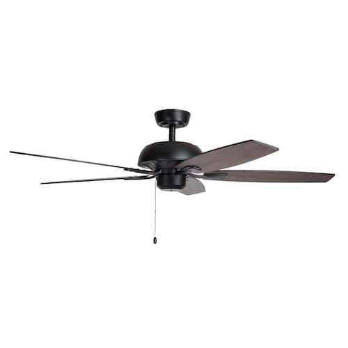 Newport 52 in. 3-Speed Ceiling Fan Matte Black Pull Chain Light Kit, Remote Control or Wall Control Adaptable BLUE MOUNTAIN FANS Ceiling Fans Without Lights