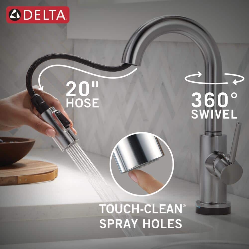 Stainless Steel Modern Pull-Down Kitchen Faucet with Touch Technology