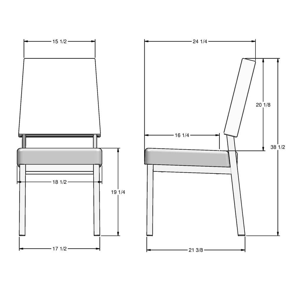 Gray Upholstered Parsons Side Chair with Metal Frame