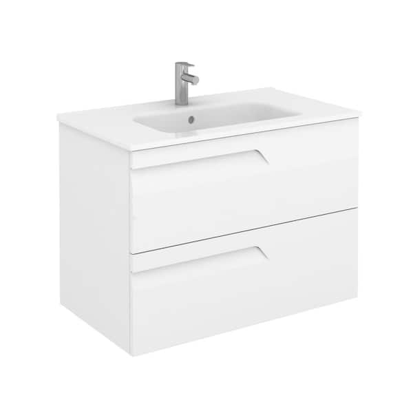 ROYO Vitale 32 in. W x 18 in. D Vanity in White with Vanity Top in