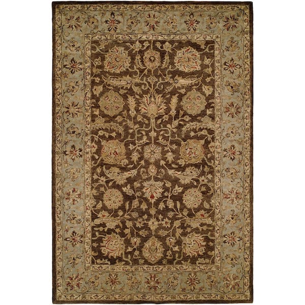 KALATY Brown/Light Blue 10 ft. x 13 ft. 6 in. Area Rug