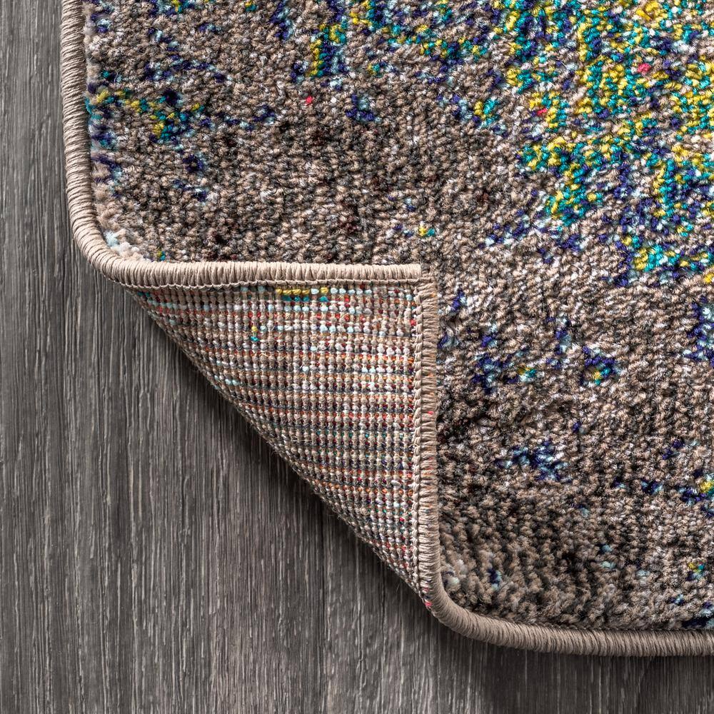 Yellow and Multicolor Abstract Synthetic Flat Woven Area Rug