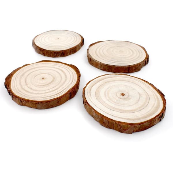 Artskills Project Craft Diy Natural Round Wood Slice Coasters For Drinks Decor And Crafts 4 Pack Pa 7230 The Home Depot