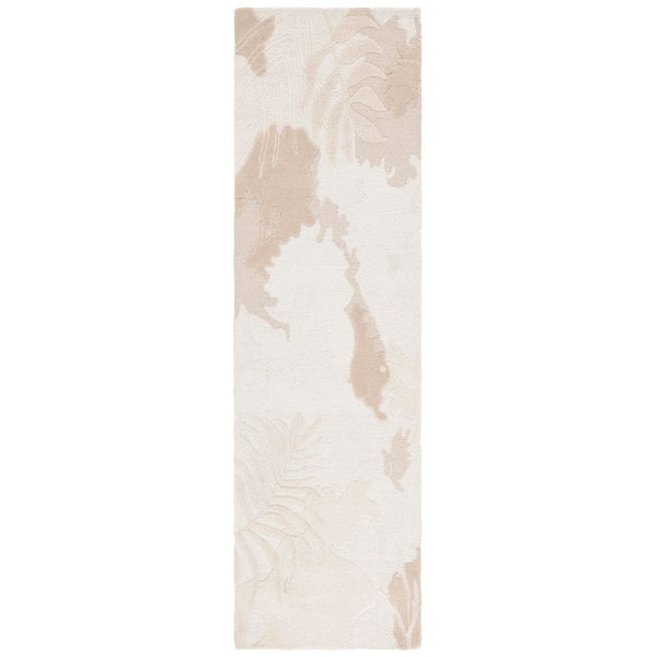 Mykonos 2 ft. x 8 ft. Ivory/Beige High-Low Abstract Runner Rug
