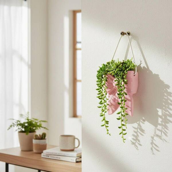 Ceramic Wall Hanging Planter Flower Vase Room Decor YNLIN416 - The Home  Depot