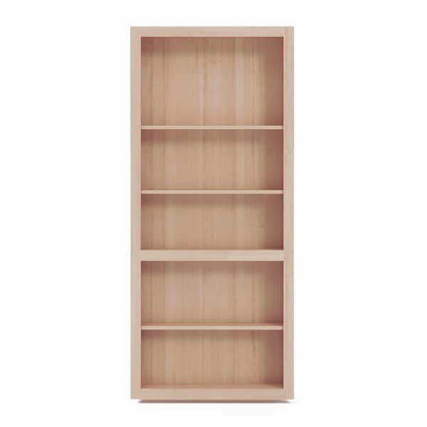 InvisiDoor 32 in. x 80 in. Flush Mount Assembled Cherry Unfinished Wood 4-Shelf Interior Bookcase Door