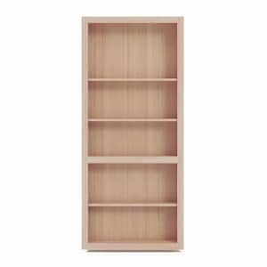 36 in. x 80 in. Flush Mount Assembled Cherry Unfinished Wood 4-Shelf Interior Bookcase Door