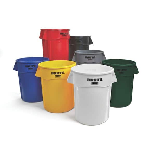 Rubbermaid Commercial Products BRUTE 32-Gallons Gray Plastic Trash Can with  Lid Outdoor at