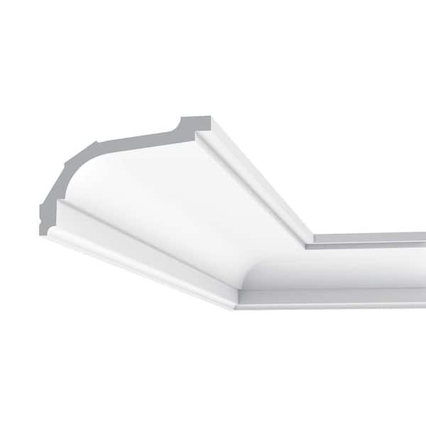 ORAC DECOR 4-5/8 in. x 3 in. x 78-3/4 in. Primed White Plain Polyurethane Crown Moulding (2-Pack)
