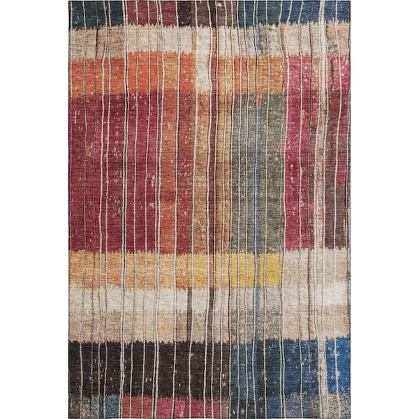 Mayfield Premium Machine Washable Abstract AMF1962 Beige 10 ft. x 14 ft. Area Rug