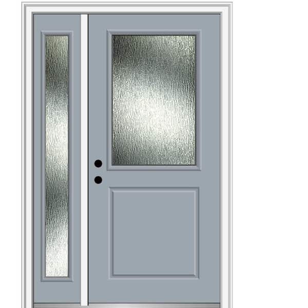 MMI Door Rain Glass 50 in. x 80 in. Right-Hand Inswing Storm Cloud Fiberglass Prehung Front Door on 4-9/16 in. Frame