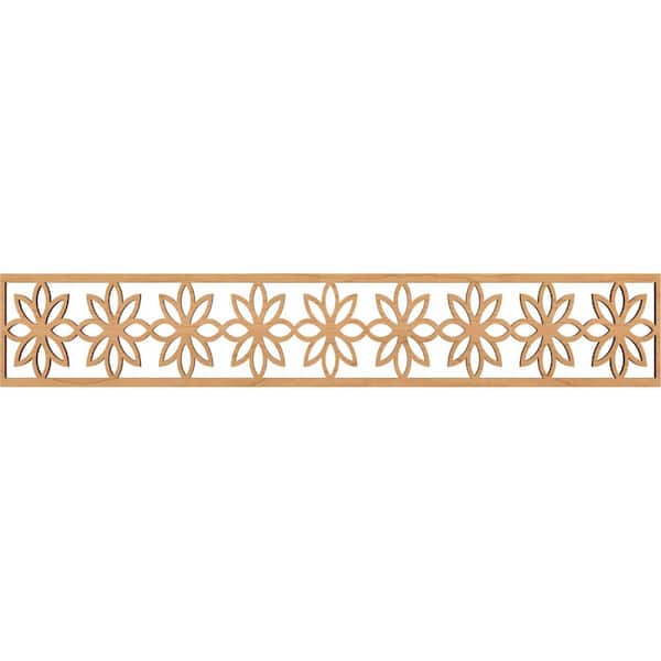 Ekena Millwork Daisy Fretwork 0.375 in. D x 46.625 in. W x 8 in. L Maple Wood Panel Moulding