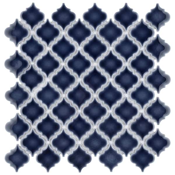 Merola Tile Hudson Tangier Noir 6 in. x 6 in. Porcelain Mosaic Take Home Tile Sample