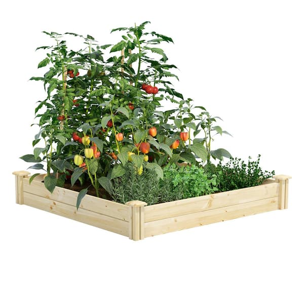 4 ft. x 4 ft. x 7 in. Original Pine Raised Garden Bed
