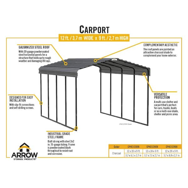 Arrow 12-ft x 24-ft Metal Single Car Garage Building