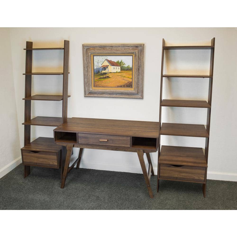 Mid Century Danish Walnut Wood Desk with Drawer
