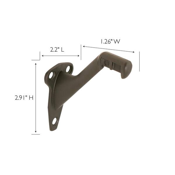 Design House Oil Rubbed Bronze Steel and Zinc Construction Standard Handrail Bracket (5-Pack)