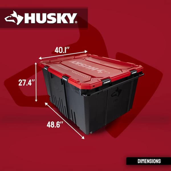 Husky 170 Pro Grip Storage Tote in Black with Red Lid 999