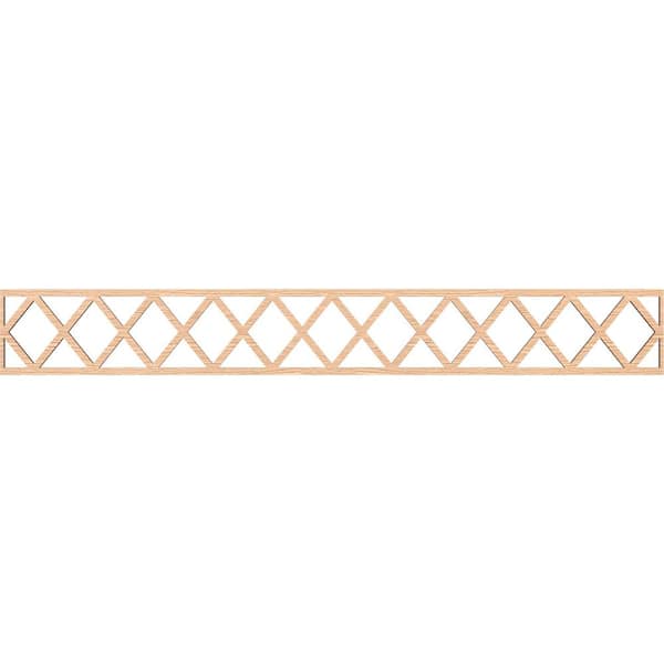 Ekena Millwork Wolford Fretwork 0.25 in. D x 46.5 in. W x 6 in. L Red Oak Wood Panel Moulding
