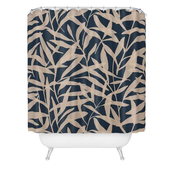 DenyDesigns. Alisa Galitsyna Organic Pattern Blue and Beige Shower Curtain