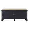 HomeSullivan Vulcan Black Velvet Cushion Storage Bench (47.5 in. W x 18 ...