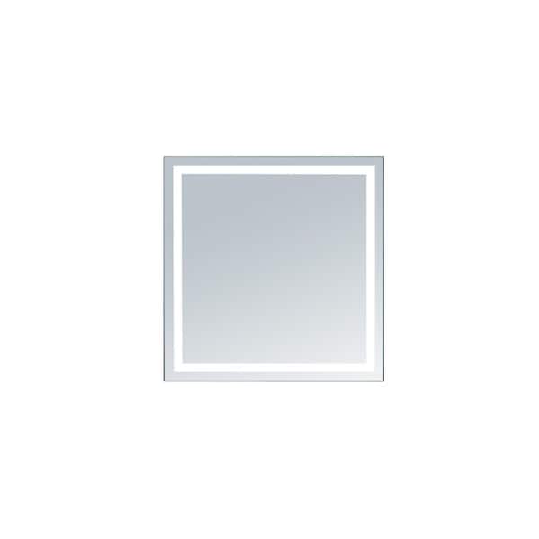 innoci-usa Terra 28 in. W x 28 in. H Frameless Square LED Light Bathroom Vanity Mirror