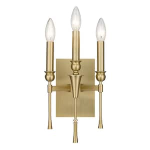 Landon 3 Light Brushed Champagne Bronze Wall Sconce