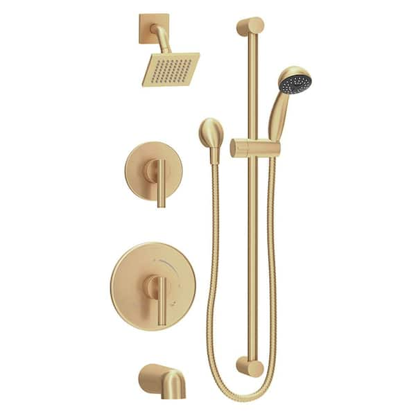 Symmons Dia 1-Handle Wall-Mounted Tub and Shower Trim Kit in Brushed Bronze (Valve not Included)