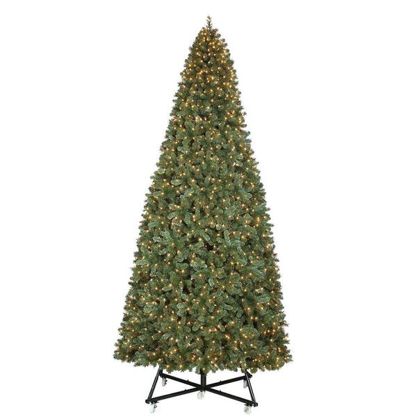 Unbranded 15 ft. Pre-Lit LED Wesley Pine Artificial Christmas Tree x 6558 Tips with 2400 Warm White Lights