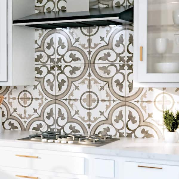 Ella Hill Amberes Grey-Bone 13 in. x 13 in. Ceramic Floor and Wall Tile (624 sq. ft. /Pallet)