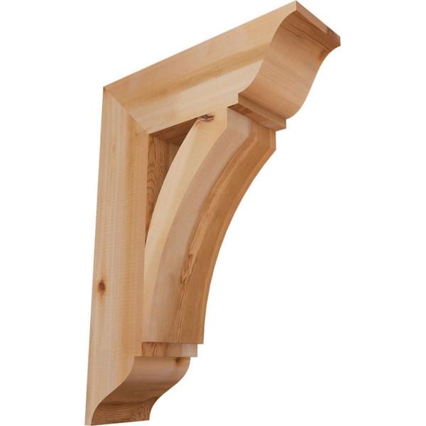 Ekena Millwork 5.5 in. x 28 in. x 20 in. Western Red Cedar Thorton Traditional Smooth Bracket