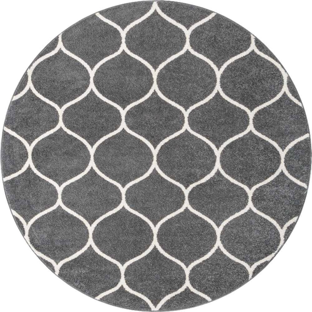 Trellis Frieze Rounded Dark Gray 8 ft. x 8 ft. Area Rug price history on PriceWatchPro