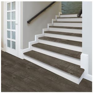 Choice Oak/Gainesville Ok/Thornbury 47in. L x 12.15in. W x 1.69in. T Vinyl Stair Tread and Reversible Riser Kit Adhesive