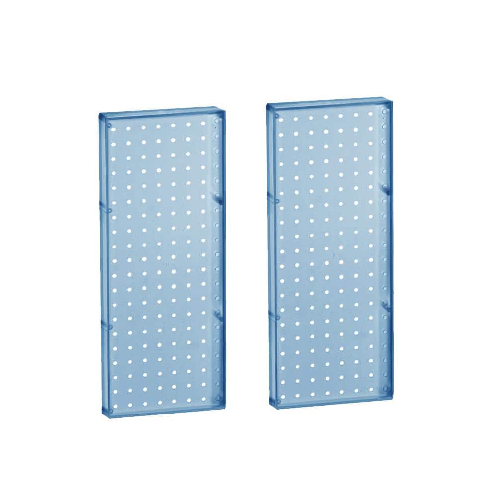 8" x 20" Blue Translucent Plastic Wall Mount Pegboard Panels