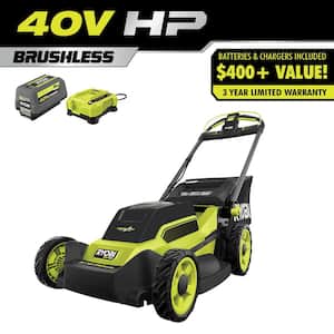 40V HP Brushless 20 in. Cordless Electric Battery Multi-Blade Walk Behind Self-Propelled Mower - 8.0Ah Battery & Charger