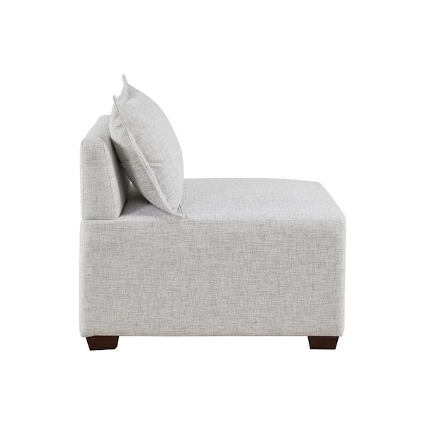 Molly 34 in. Fabric Sectional Sofa in Silver Grey