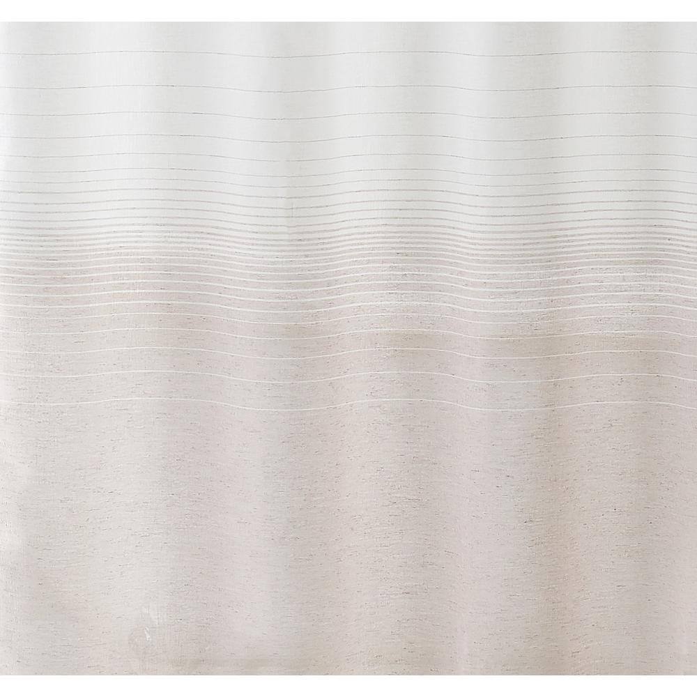 Mauve Linen Look Ombre Striped Shower Curtain, One Size