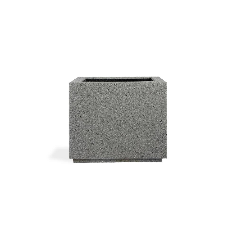 Gray Granite Square Polymer Outdoor Planter Box