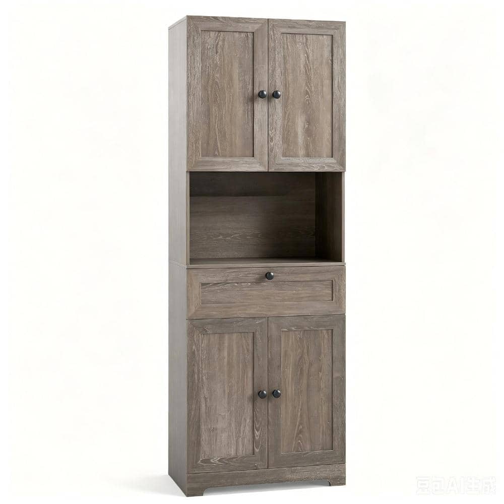 67.5 in. Tall Floor Storage Cabinet with 4 Doors 1 Drawer 3-Position Shelf and Open Countertop price history on PriceWatchPro