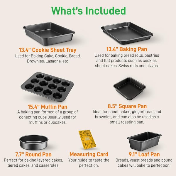 NutriChef 6 Piece Carbon Steel Non-stick Kitchen Oven Bakeware Set NCSBSG36  - The Home Depot
