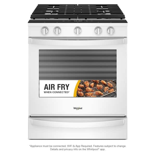 Whirlpool 5.8 cu. ft. Smart Slide-In Gas Range with Air Fry, When Connected in White