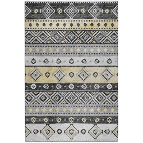 Dream Shag Premium Machine Washable Abstract ADS118 Gray 10 ft. x 14 ft. Area Rug