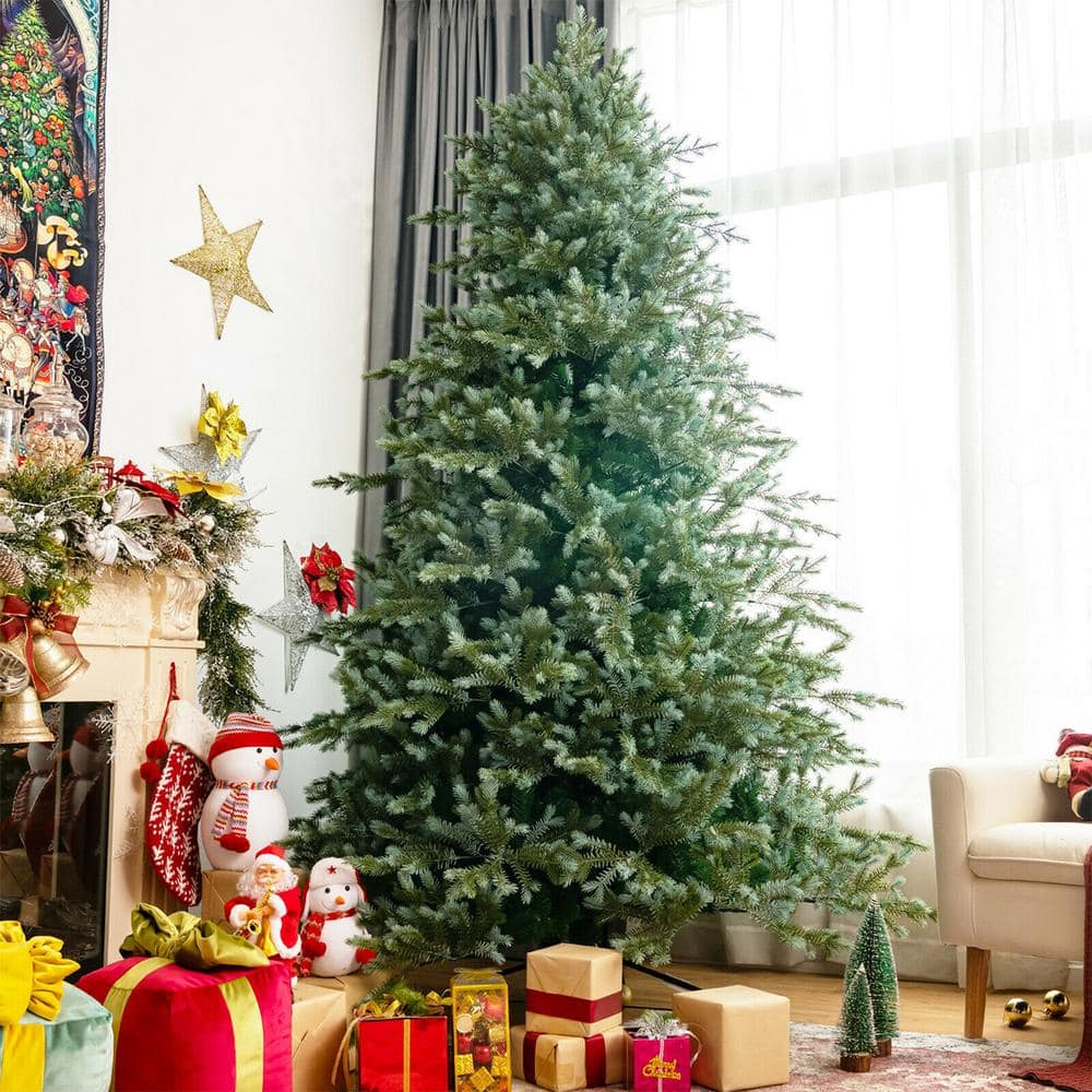 8ft Green Artificial Spruce Christmas Tree with Metal Stand