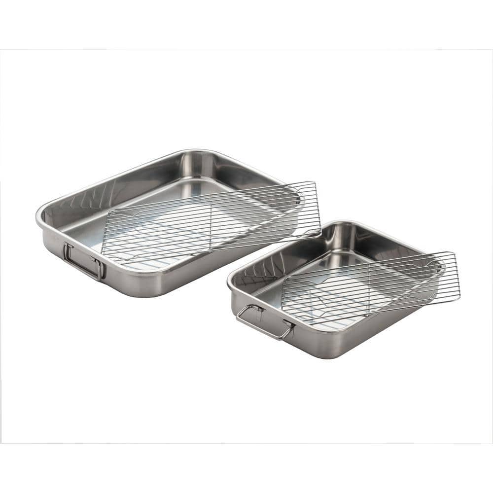 ExcelSteel 4-Piece All-In-One Lasagna Pan and Roaster with Rack