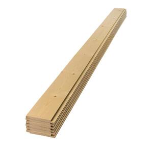 1 in. x 6 in. x 4 ft. Square Edge Pine Shiplap Board (6-Pack)