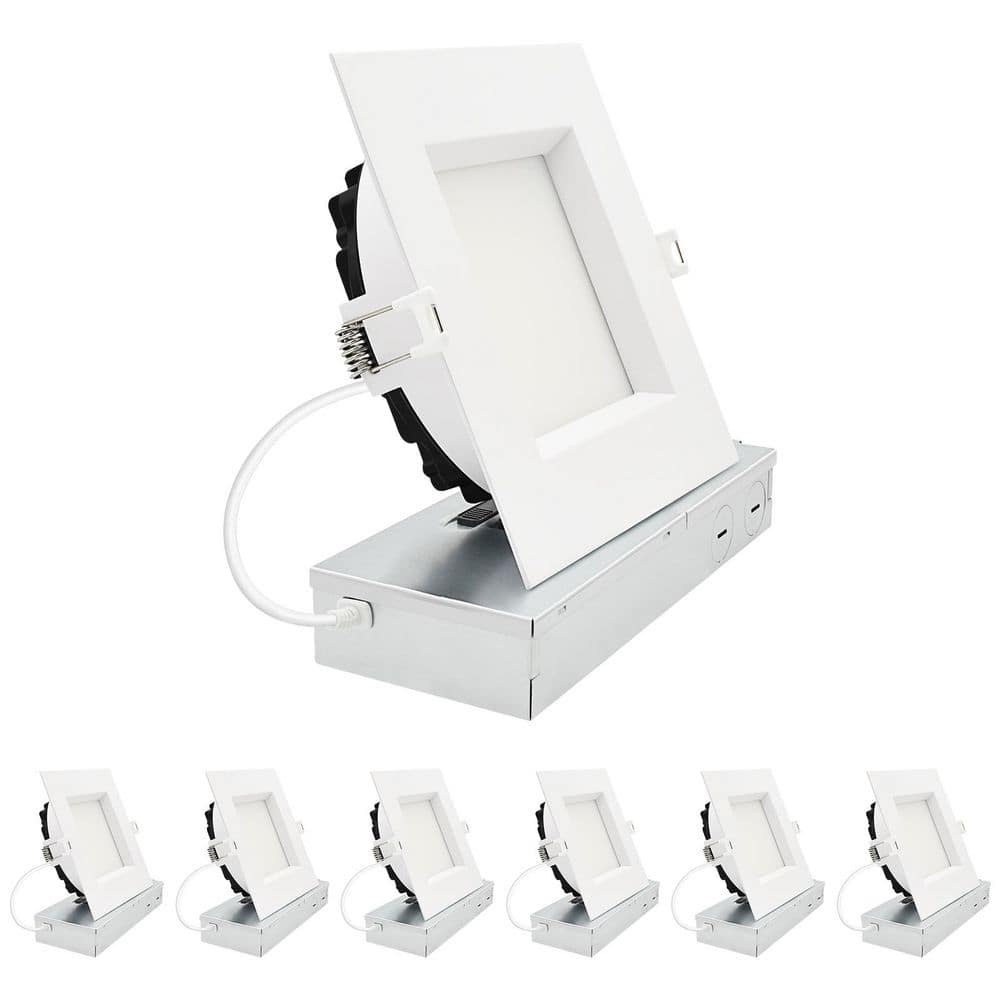 6 In. Integrated LED Square Regressed Mini Panel light, 5CCT, 19/25/32W 1800/2400/3000LM Dual Dimmable 100° Beam  6 Pack price history on PriceWatchPro